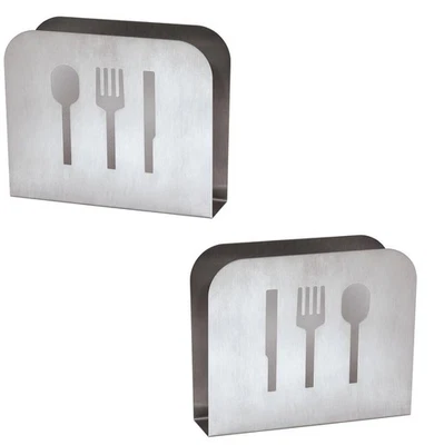 2er Set Serviettenhalter Edelstahl Serviettenständer Serviettenspender Stehend - Bild 1 von 4