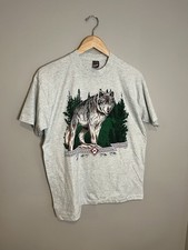 Vintage Single Stitch Wolf T-Shirt 90s Nature Graphic Tee USA Made