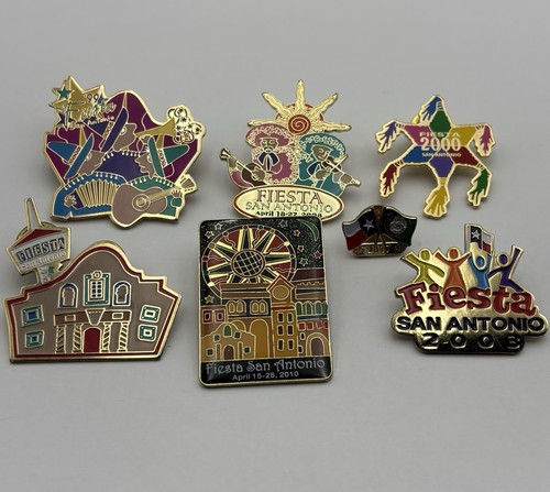 Fiesta San Antonio Official Limited Edition Poster Pin Medal Collection Lot of 7