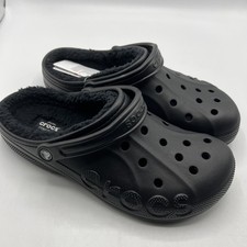 Crocs Baya Lined Clog Black Women's Size 6 Slip-on Faux Fur Warm New