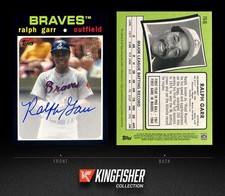 2020 Topps Archives Ralph Garr Fan Favorite Autograph #FFA-RG Atlanta Braves
