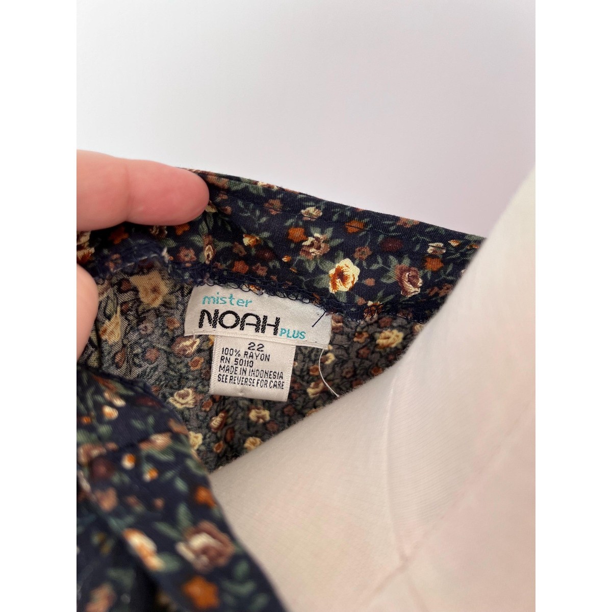 SIZE 2X Mister Noah Plus Romper Navy Blue 90s Vintage Floral 