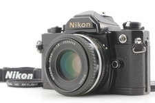 Near MINT Nikon FM Black 35mm SLR Film Camera Ai-S 50mm F1.8 MF Lens Strap JAPAN