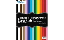 Paper Accents Variety Pack 8.5" x 11" 72pc 65 lb Essential Colored Cardstock ...