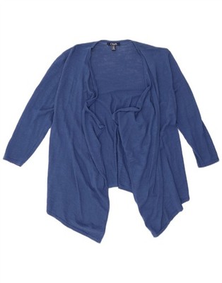 CHAPS offener Damen-Cardigan 3/4-Ärmel Pullover UK 10 Small blau Baumwolle DB11