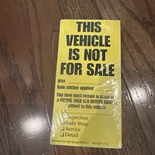 Vehicle Not for Sale Stickers 100 NEW YELLOW AND BLACK