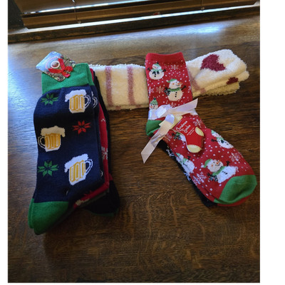 Stay Cozy Christmas Holiday Multicolor Knee Highs Ankle Socks Snowman Bundle