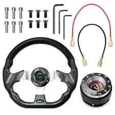 13 D Shape Racing Steering Wheel Black Style Wquick Release Adapter Kit 13 D Shape Racing Steering Wheel Black Style Wquick Release Adapter Kit