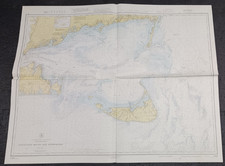 1943 NANTUCKET SOUND Massachusetts color 43"x34" MAP U.S. Coast Geodetic Survey