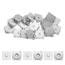 30Set Magnetic Snaps Buttons, Plum Magnetic Snap Closures Silver, 18mm 