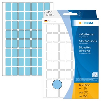 HERMA 2343 Vielzweck-Etiketten, 1792 Stück, 12 x 18 mm, 56 pro Bogen, selbstkleb