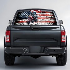 American Flag Truck Rear Window Decal 65x17.3 in Custom Decoration