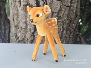 Vintage Steiff Disney Bambi Fawn W/ Button 1950s