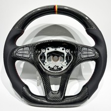 Real Carbon Fiber Steering Wheel For Mercedes-benz W204 C63 Amg C200 C230 C260