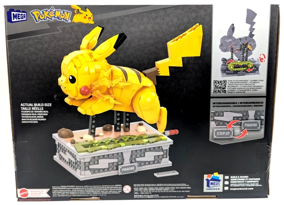 *WRINKLED BOX* MEGA Pokémon Motion Pikachu Building Brick Set - Image 3 of 4