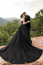 Black wedding dress custom made