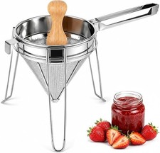 Chinois Strainer Set with Stand & Pestle China Cap Strainer for Sauces Stainles