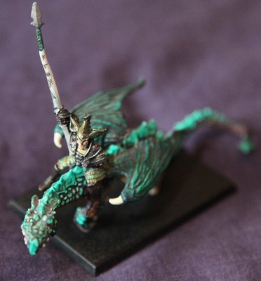 Thaindon Hochelfen Drachenlord auf DG5 großer Feuerdrache Warhammer Fantasy Schlachten