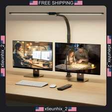 LED Desk Lamp with Clamp, Dimmable, Multi-Color, Flexible Gooseneck, Black