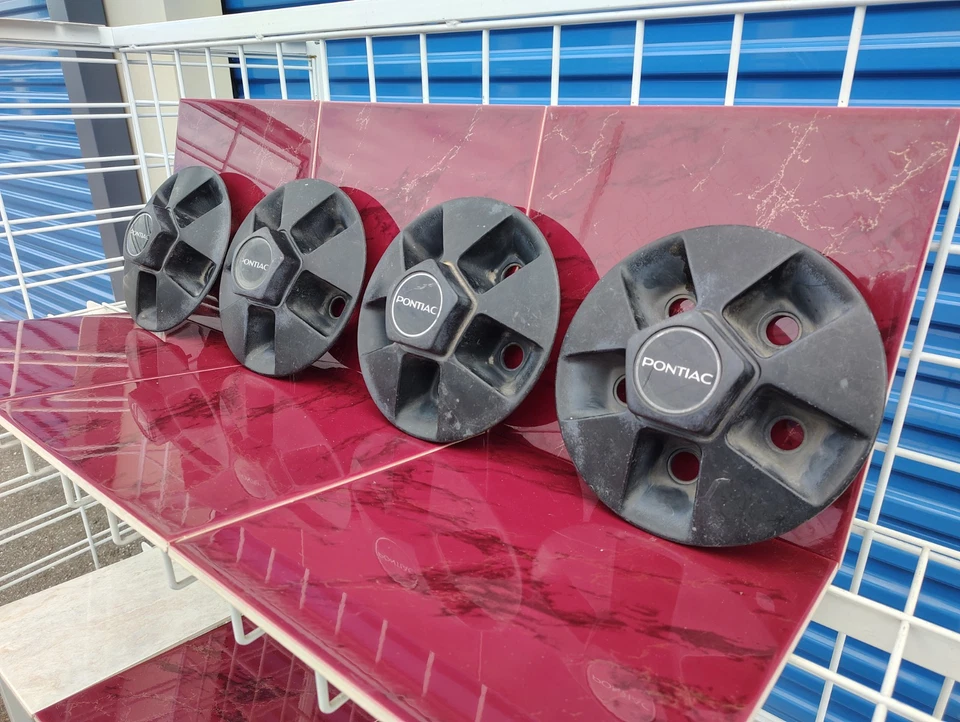 1982-1983 Pontiac Firebird Rally Wheel Center Caps Set Of (4) OEM # 10027042 - Image 3 of 4