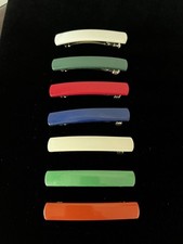 Vintage Hair Barrette Rectangle Hair Clip Accessory Lot of 7