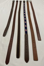 Lot Of Seven Men  s Leather Belts-genuine, Leather-mixed Brands And Sizes