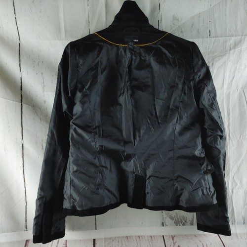 H&M Womens Size 12 Black Corduroy Cotton Blend 2 Button Lined Blazer Jacket - Picture 8 of 11