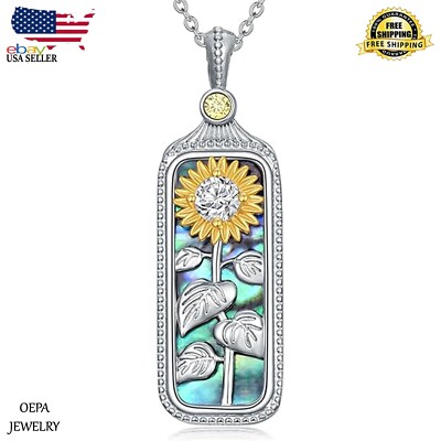 Sunflower Necklace for Women 925 Sterling Silver Necklace Sunflower Jewelry