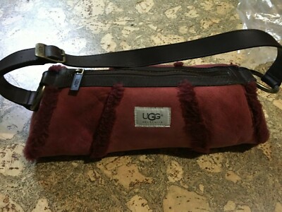 Rare vintage Ruby UGG Fuzzy Barrel Purse w tag and storage bag