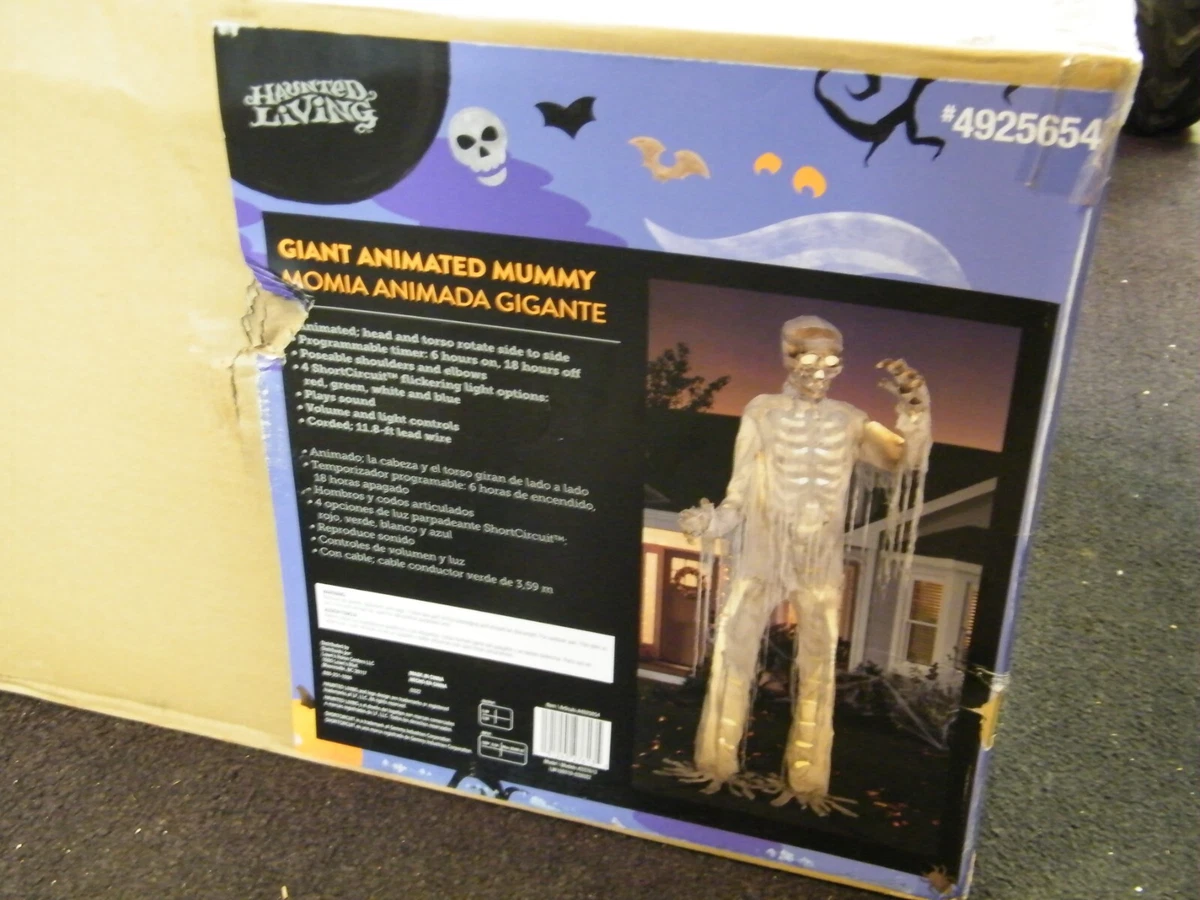 Haunted Living 12ft Lighted Animatronic Skeleton Mummy www
