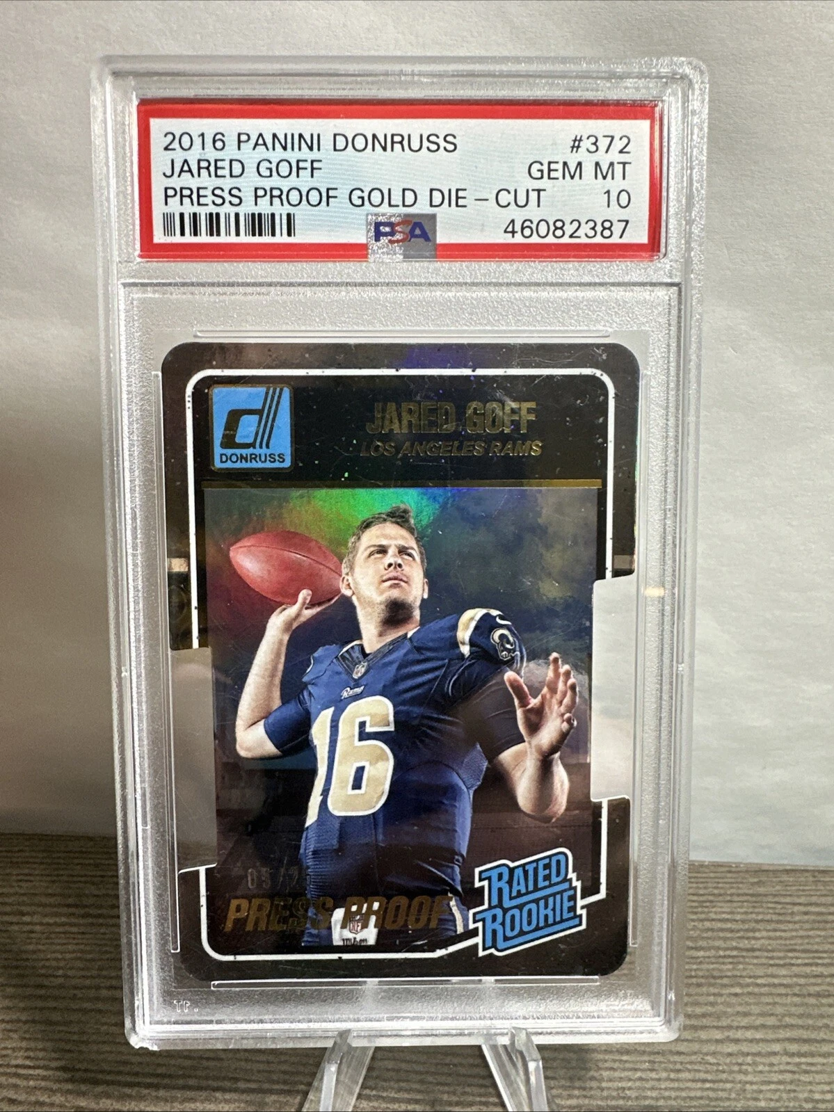 Jared Goff Panini Donruss #372 Press Proof Gold Die-Cut