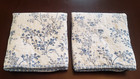 Set of 2 Laura Ashley "Flora Blue" Blue & white floral quilted pillow shams
