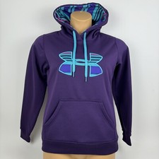 Under Armour Storm Cold Gear Hoodie Fleece Purple Semi Fitted Womens Small S