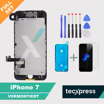 iPhone 7 Display VORMONTIERT Ersatz Retina Bildschirm LCD Touch Screen Schwarz