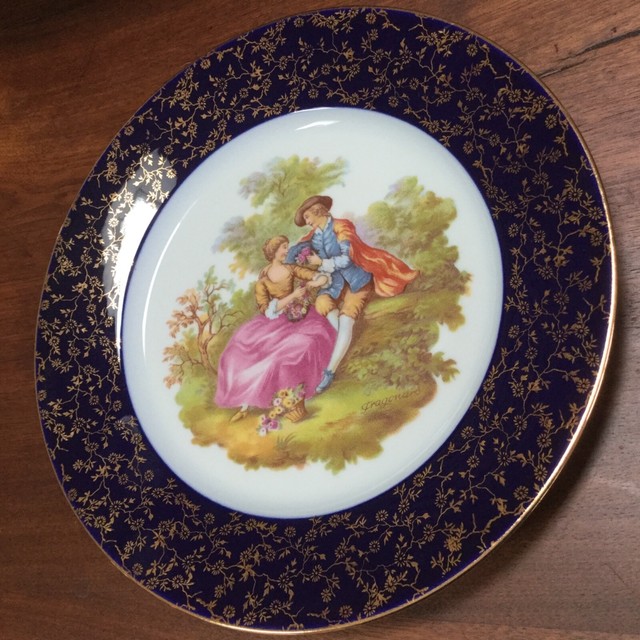 Vintage Limoges France Flow Blue China Martha 10”. Plate