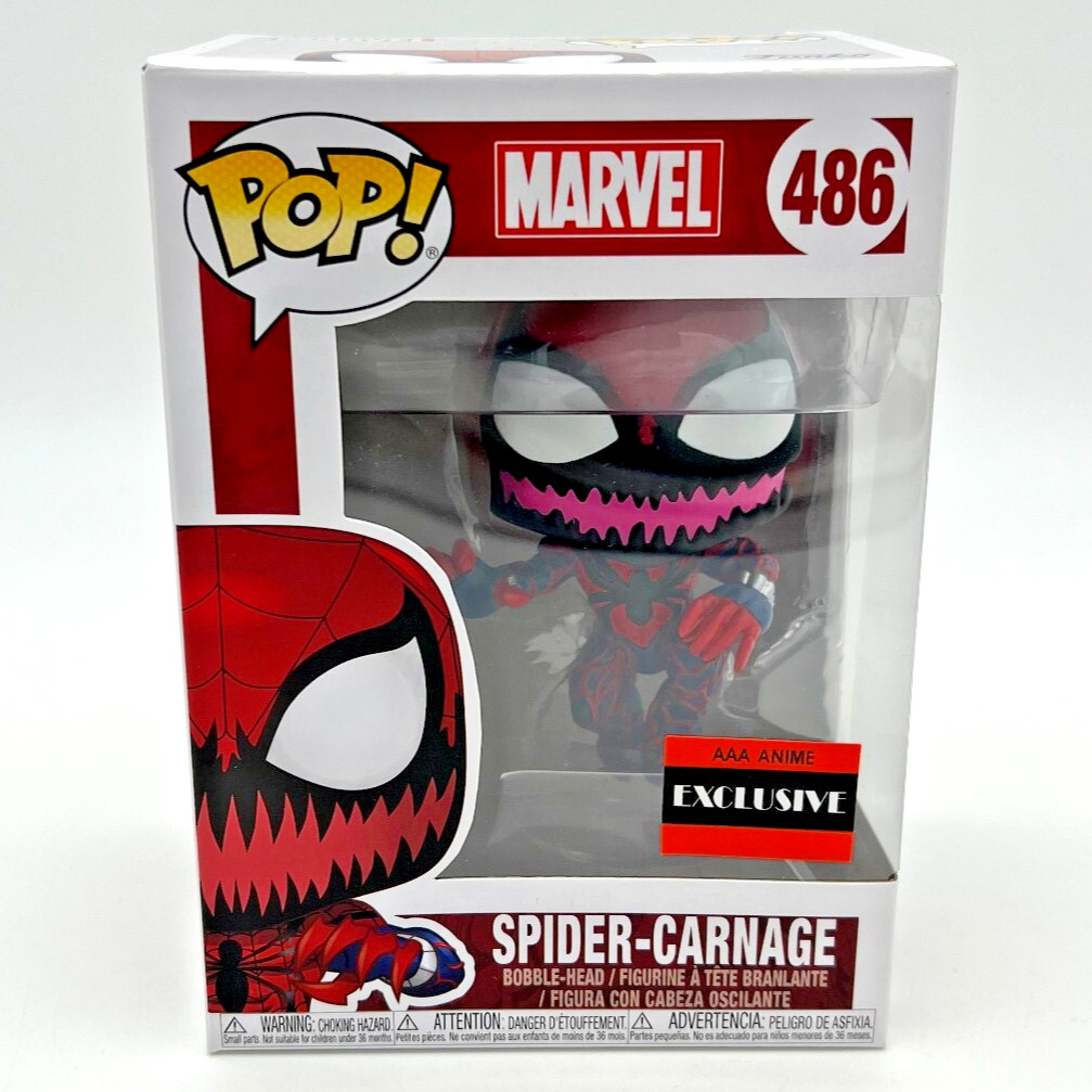 Funko Pop! Marvel Spider-Man Spider-Carnage #486 Aaa Anime Exclusive W/Protector