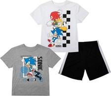 Bioworld Sonic The Hedgehog Boy's 2XL 2X-Large 3pcs T-Shirt  Shorts Set