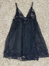 Fredericks of Hollywood Black sheer babydoll Small Lacy Sexy Lingerie Nightgown