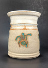 Native Coffee Mug Turtle Handle-less Stoneware Pottery Southwest Art Sandstone — photo 2
