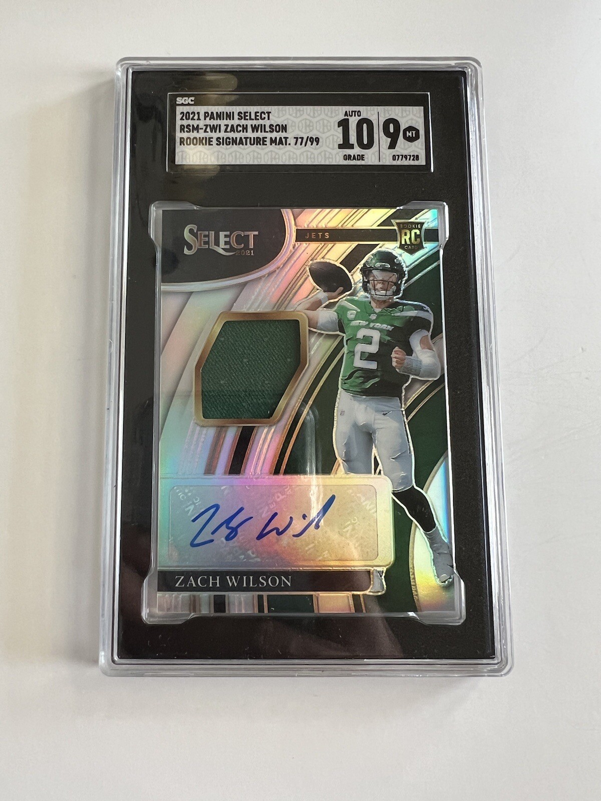 Zach Wilson Panini Select Rookie Signature Memorabilia #RSMZWI Base