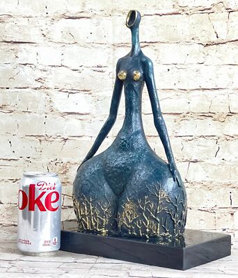 Original Signed Nude Bronze Female Fertility Goddess Statue Sculpture