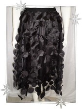 B - Jupe Fantaisie en Tulle Ronds Satin Noire Taille S - M  - L