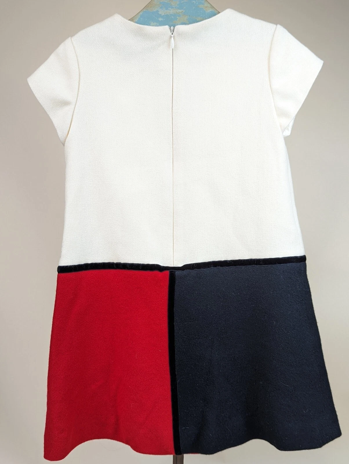 VETEMENTS Abito a tubino HELENA bambina color block rosso nero lana Neiman Marcus Bergdorf taglia 4