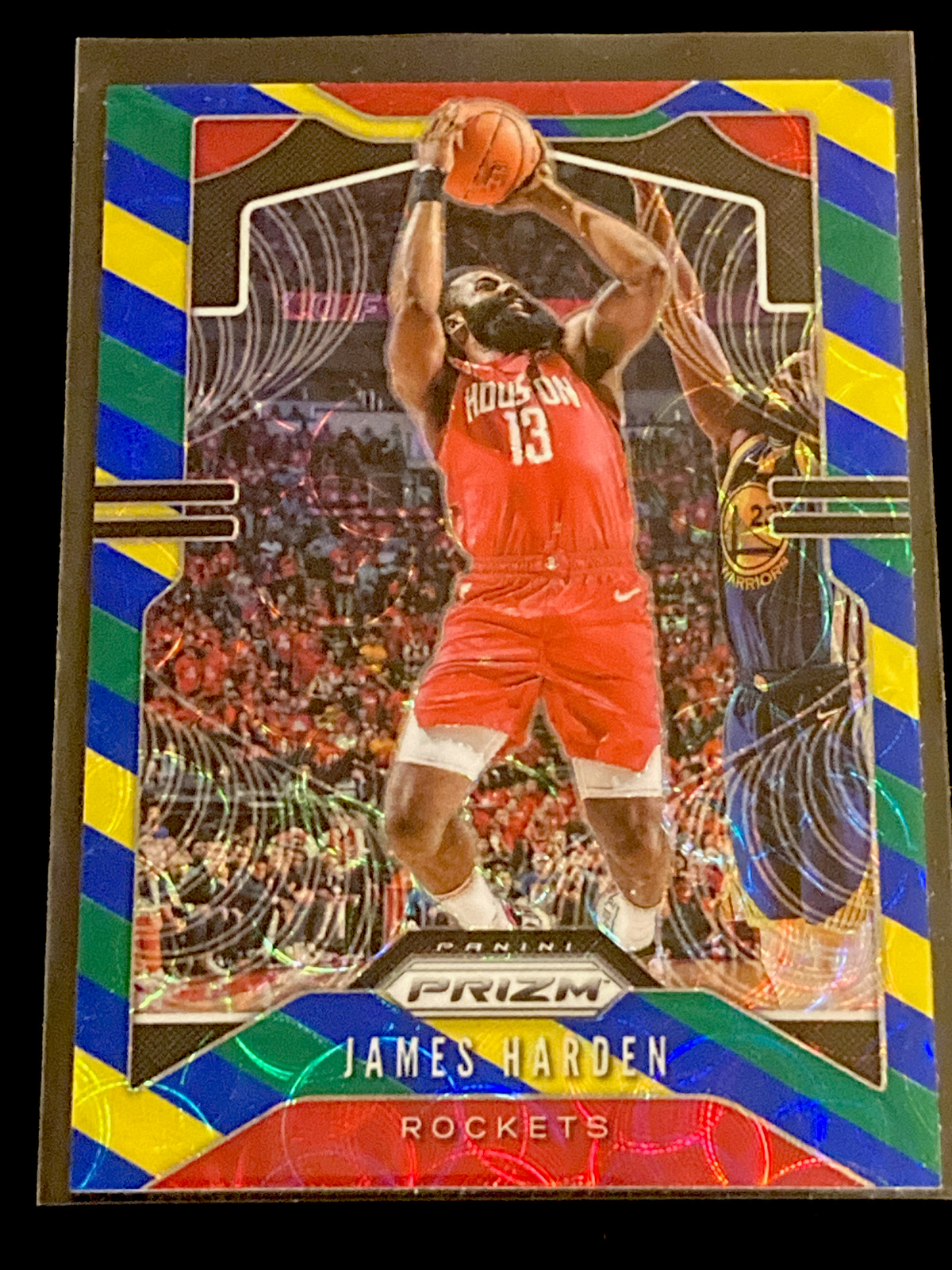 JAMES HARDEN 2019-20 PANINI PRIZM BLUE YELLOW GREEN PRIZM FREE SH