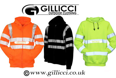 HIGH HI VIZ VIS SICHTBARKEIT HOODY HOODIE KAPUZE ZIP NON ZIP PULLOVER SWEATSHIRT TOP