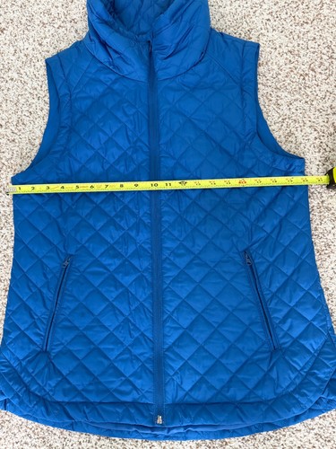 T By Talbots Puffer Vest Womens Size Medium Royal Blue Diamond Quilted Pockets - Picture 11 of 14