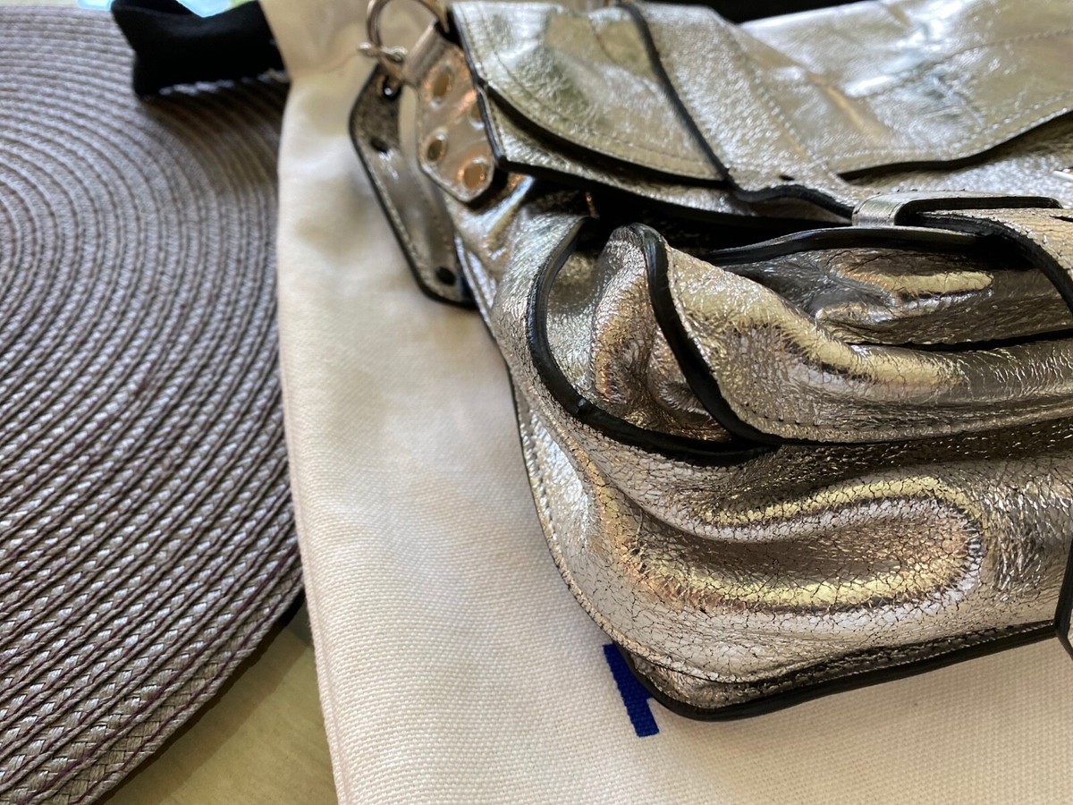 Proenza Schouler PS1 Medium Satchel Handbag Metallic Silver | eBay