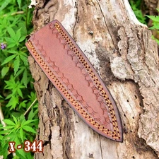Handmade Genuine Leather Sheath Fixed dagger blade Knife holster belt clip x344