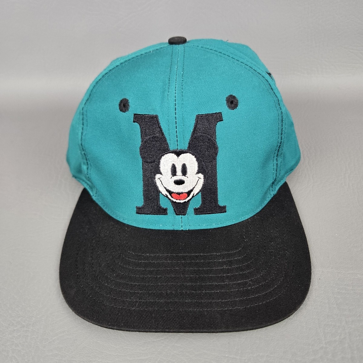 Mickey Mouse Hat Cap Adult Unisex Adjustable Green Disney Snapback