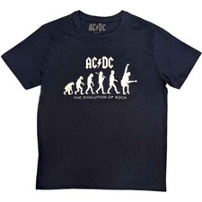 Image of AC/DC 'Evolution Of Rock' Navy Blue  T shirt - NEW